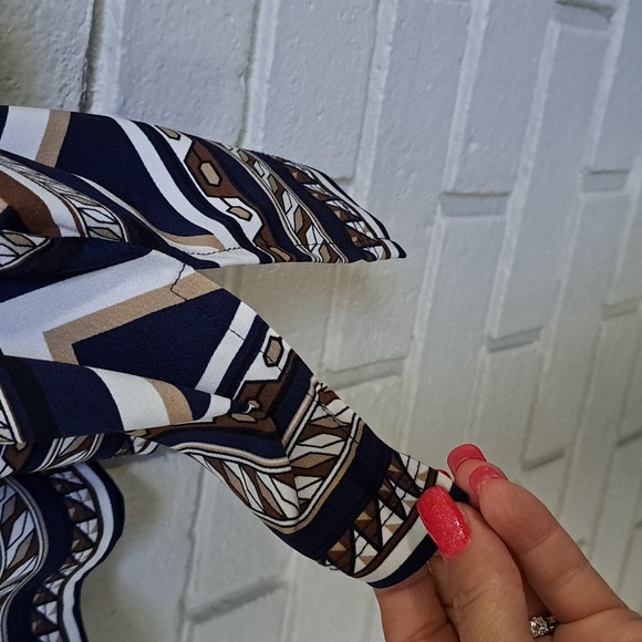 JM Collection Boho Vibes Gold Embellished Chain Detail Tunic. Size 3X NWOT - Picture 10 of 12